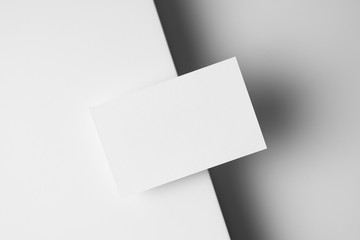 top view of business card isolated on white