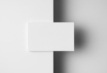 top view of business card isolated on white