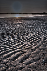 Monochrome of patterns in the sand flats at Honeymoon Bay Kalumburu