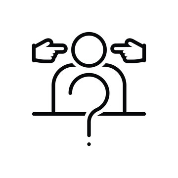 Black line icon for impeach incriminate