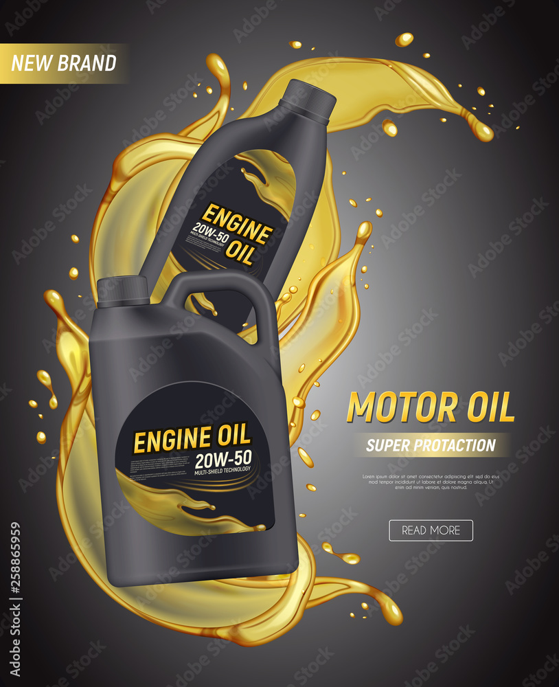 Sticker engine oil splashes poster