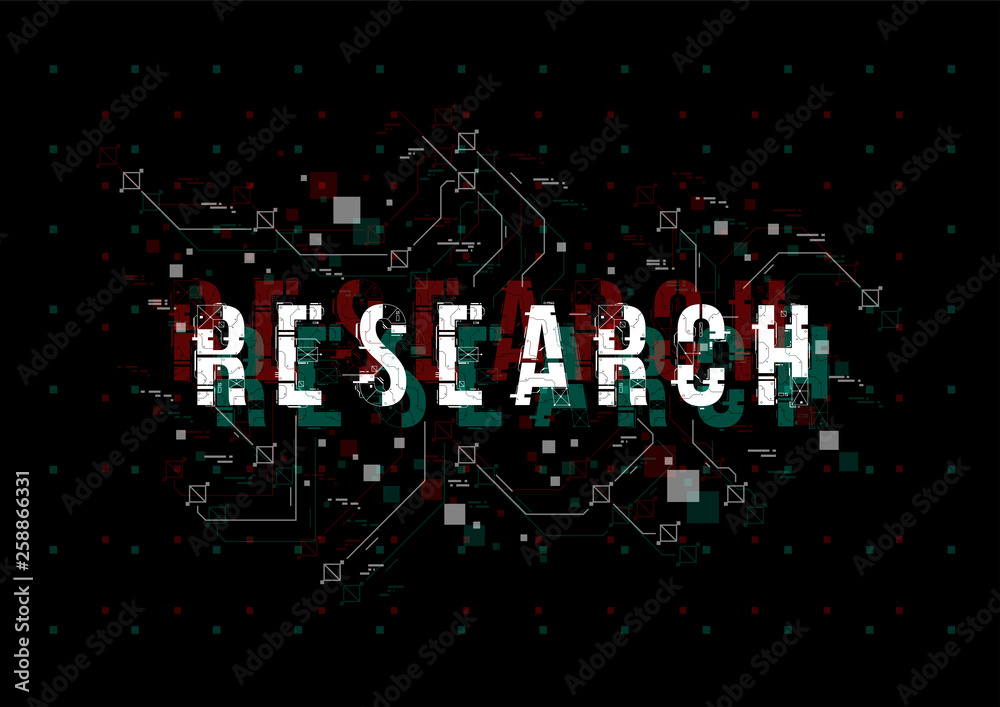 Fototapete research. conceptual layout with hud elements for print and web. lettering with futuristic user inte