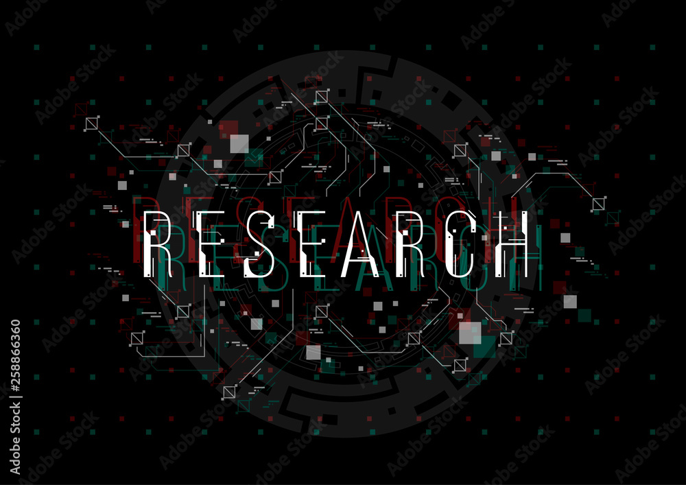 Poster Research. Conceptual Layout with HUD elements for print and web. Lettering with futuristic user interface elements.