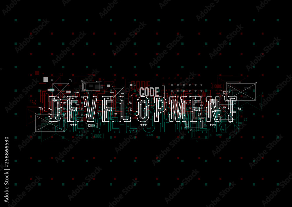 Poster Development. Conceptual Layout with HUD elements for print and web. Lettering with futuristic user interface elements.