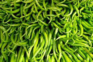 background of green peppers