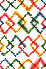 Colorful watercolor geometric Moroccan rug seamless pattern