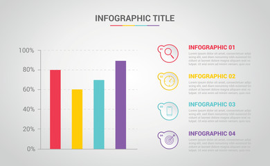 Bar Chart infographic banner with free space for text description with modern color and style - vector