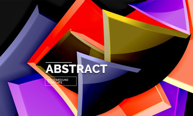 Glossy squares and triangles geometric backgrounds