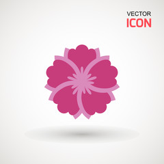 Hibiscus flower, icon. Hibiscus icon isolated on white background. Vector art.