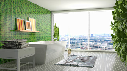 Plakat Bathroom interior. 3D illustration