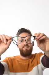 bearded man with glasses