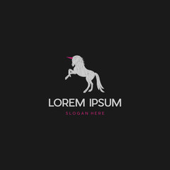 Vector unicorn or horse logo template, Unicorn logo design vector
