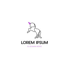 Vector unicorn or horse logo template, Unicorn logo design vector