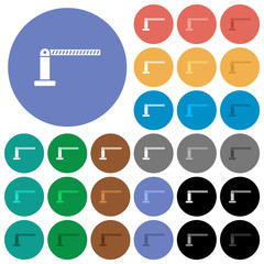 Closed barrier round flat multi colored icons