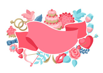 Wedding invitation or greeting card.