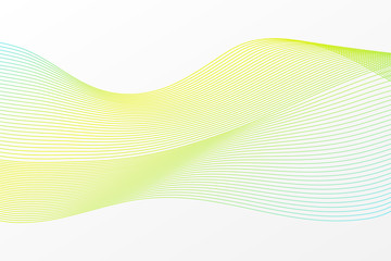 Abstract vector wave pattern. Yellow blue green background. Illustration for design, sample, template, decoration, web, concept, curve, twist