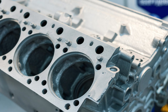 Gray metal cylinder block engine. The basic part of the internal combustion engine