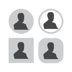 Avatar set, People profile silhouettes