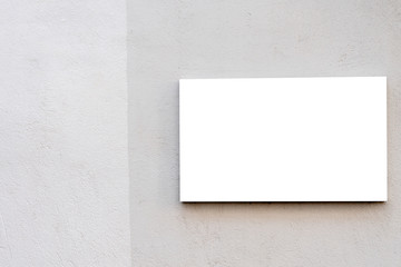 Mock up template. Horizontal blank signboard on the wall outdoors
