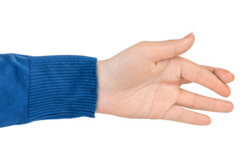 Hand with crossed fingers