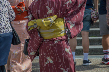 Fototapeta premium Backside Of A Kimono At Kyoto Japan 2015