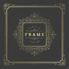 Vintage flourishes ornament frame template vector illustration.