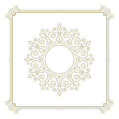 Vintage flourishes ornament frame template vector illustration.