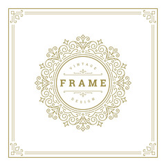 Vintage flourishes ornament frame template vector illustration.