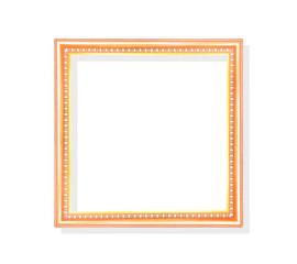 Fototapeta premium Old gold picture frame with carving edge isolated on white background with clipping path