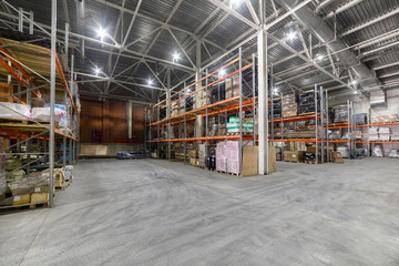 Large hangar warehouse industrial and logistics companies.