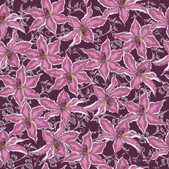 Seamless vintage floral pattern for gift wrap and fabric design