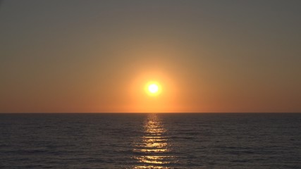 Fototapeta na wymiar Sunset Beach, Sunrise on Seashore, Ocean at Sundown in Summer, Twilight Seascape