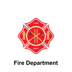 Fire Department,  icon. Element of color fire department sign icon. Premium quality graphic design icon. Signs and symbols collection icon for websites