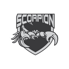 illustration scorpion icon e sport logo with shield