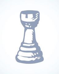 Chess figure. Rook. Vector drawing