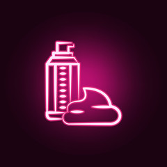 shaving foam neon icon. Elements of antiaging set. Simple icon for websites, web design, mobile app, info graphics