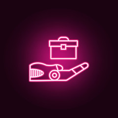 Safe mode technology neon icon. Elements of Artifical intelligence set. Simple icon for websites, web design, mobile app, info graphics