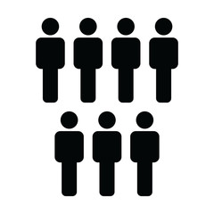 Business person icon vector male group of people symbol avatar for business management team in flat color glyph pictogram illustration