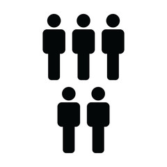 Meeting icon vector male group of people symbol avatar for business in flat color glyph pictogram illustration