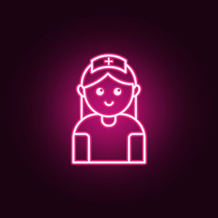 Nurse neon icon. Elements of Blood donation set. Simple icon for websites, web design, mobile app, info graphics
