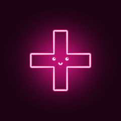 Obraz premium Hospital neon icon. Elements of Blood donation set. Simple icon for websites, web design, mobile app, info graphics