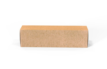 Tall corrugated cardboard shipping box, mock up template box on isolated white background, 3d illustration