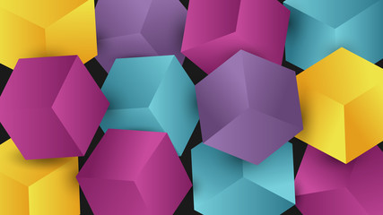 Abstract colorful 3d box background
