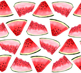 watermelon seamless pattern. watercolor illustration for design and decoration of posters, cards, presentations, banners.