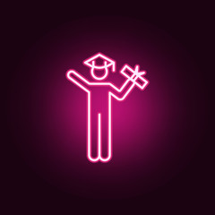 academic neon icon. Elements of conceptual figures set. Simple icon for websites, web design, mobile app, info graphics