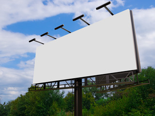 3D rendering of blank billboard (empty advertisement) isolated on white background - mock up template