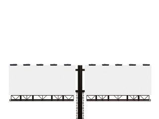 3D rendering of blank billboard (empty advertisement) isolated on white