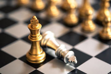 Chess board game, business competitive concept