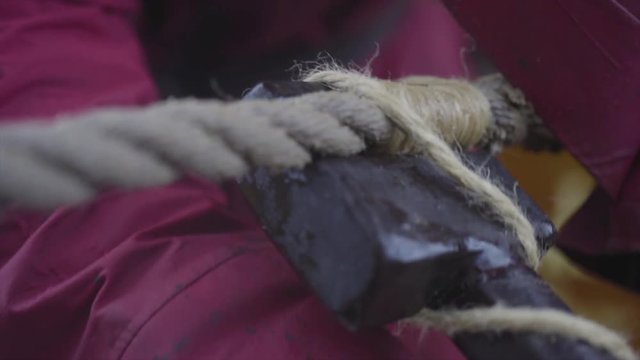 Sailing Old Tool to Whip Rope Close Up