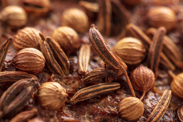 Sesame rye bread as a background